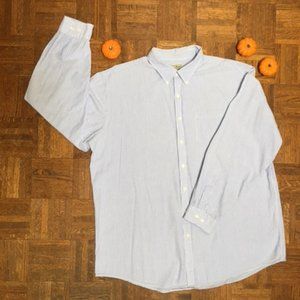 L.L. Bean blue white seersucker men's shirt